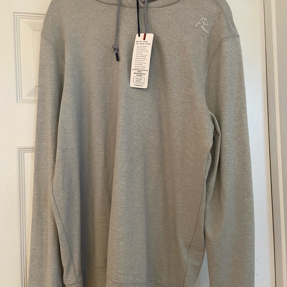 Rhoback Light Gray Hoodie with Drawstring and Long Sleeves